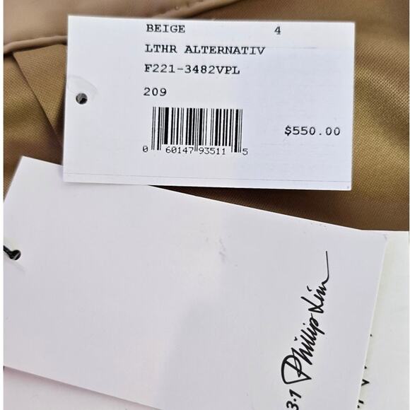 3.1 Phillip Lim Women's Faux-Leather Asymmetric Pleated Midi Skirt Size 4 - Picture 9 of 13